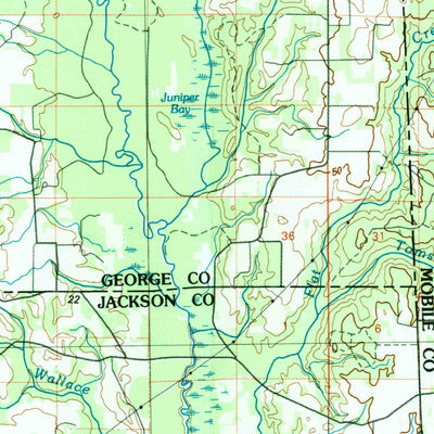 United States Geological Survey Mobile, AL-MS (1994, 100000-Scale) digital map