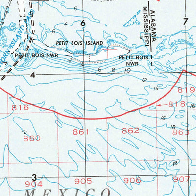 United States Geological Survey Mobile, AL-MS-LA (1953, 250000-Scale) digital map