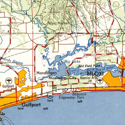 United States Geological Survey Mobile, AL-MS-LA (1957, 250000-Scale) digital map