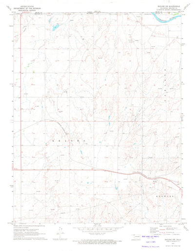 United States Geological Survey Mocane NW, OK (1970, 24000-Scale) digital map