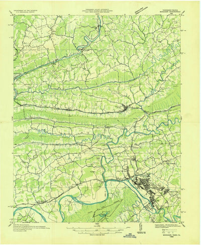 United States Geological Survey Moccasin Gap, VA-TN (1935, 48000-Scale) digital map