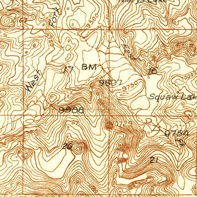United States Geological Survey Moccasin Lake, WY (1937, 48000-Scale) digital map