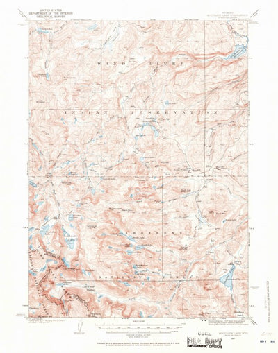 United States Geological Survey Moccasin Lake, WY (1937, 62500-Scale) digital map