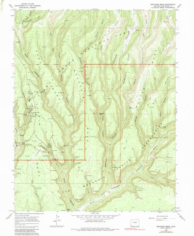 United States Geological Survey Moccasin Mesa, CO (1967, 24000-Scale) digital map