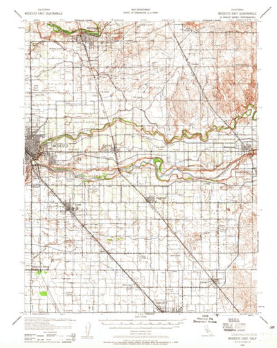 United States Geological Survey Modesto East, CA (1939, 62500-Scale) digital map