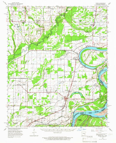 United States Geological Survey Modoc, AR-MS (1963, 62500-Scale) digital map