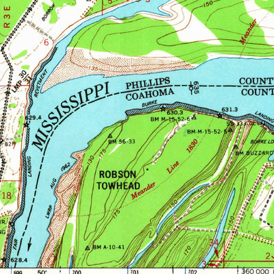 United States Geological Survey Modoc, AR-MS (1963, 62500-Scale) digital map