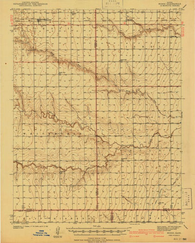 United States Geological Survey Modoc, KS (1941, 62500-Scale) digital map