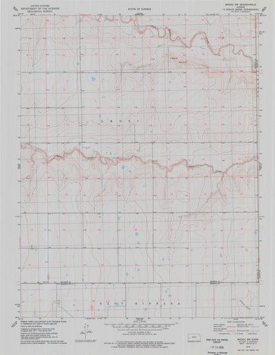 United States Geological Survey Modoc SW, KS (1976, 24000-Scale) digital map