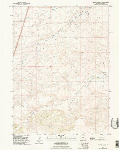 United States Geological Survey Moffett Ranch, WY (1990, 24000-Scale) digital map