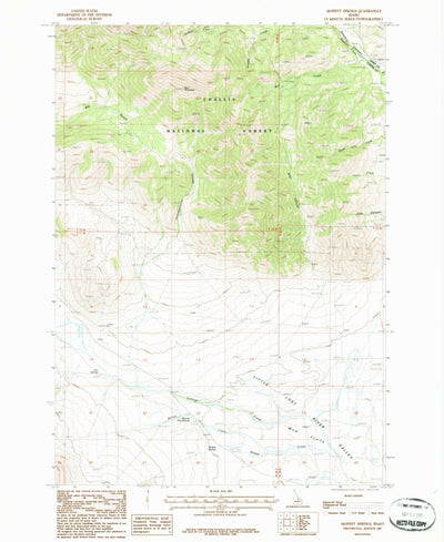 United States Geological Survey Moffett Springs, ID (1987, 24000-Scale) digital map