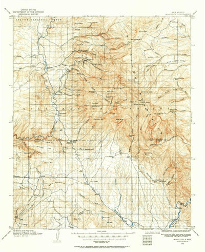 United States Geological Survey Mogollon, NM (1910, 125000-Scale) digital map