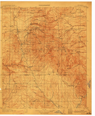 United States Geological Survey Mogollon, NM (1912, 125000-Scale) digital map