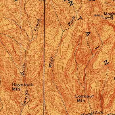 United States Geological Survey Mogollon, NM (1912, 125000-Scale) digital map