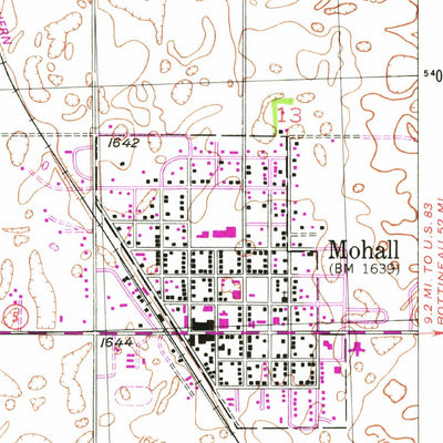 United States Geological Survey Mohall, ND (1948, 24000-Scale) digital map