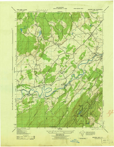United States Geological Survey Mohonk Lake, NY (1943, 31680-Scale) digital map
