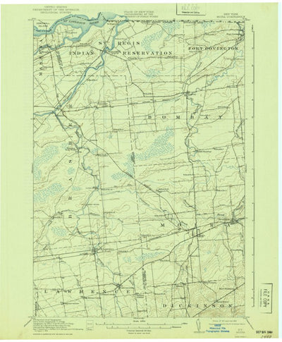 United States Geological Survey Moira, NY (1917, 62500-Scale) digital map