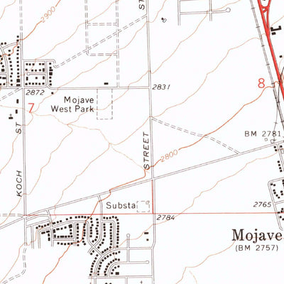 United States Geological Survey Mojave, CA (1973, 24000-Scale) digital map