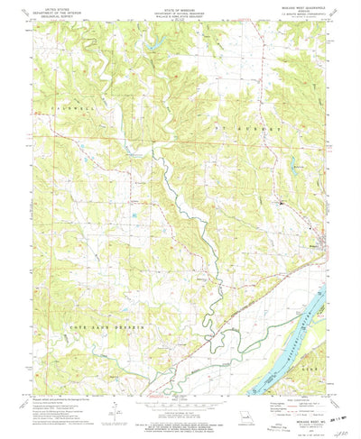 United States Geological Survey Mokane West, MO (1975, 24000-Scale) digital map