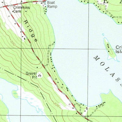 United States Geological Survey Molasses Pond, ME (1982, 24000-Scale) digital map