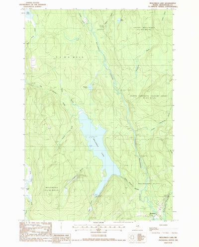 United States Geological Survey Molunkus Lake, ME (1988, 24000-Scale) digital map