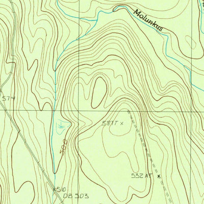 United States Geological Survey Molunkus Lake, ME (1988, 24000-Scale) digital map