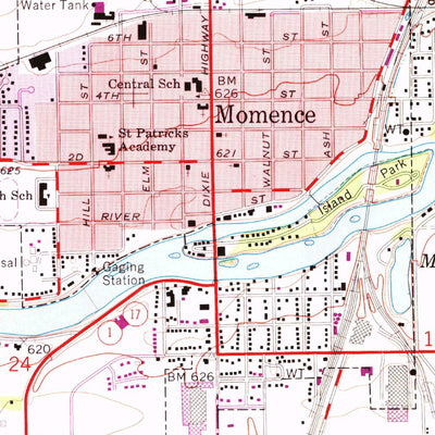 United States Geological Survey Momence, IL (1964, 24000-Scale) digital map