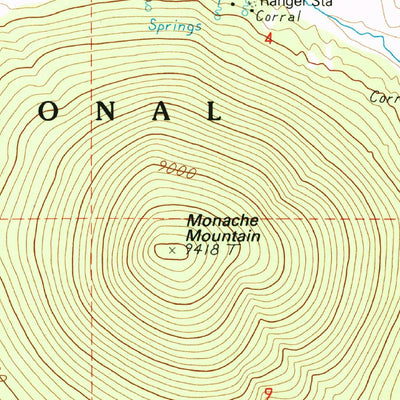United States Geological Survey Monache Mountain, CA (1987, 24000-Scale) digital map