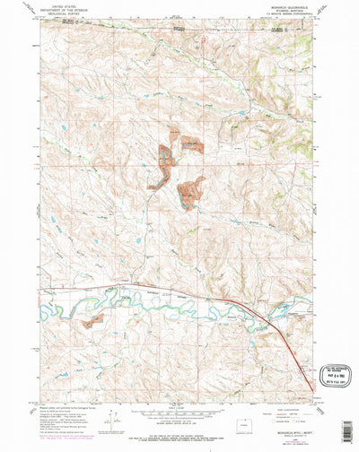 United States Geological Survey Monarch, WY-MT (1964, 24000-Scale) digital map