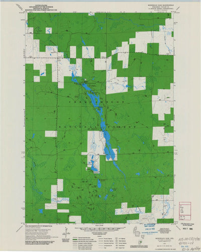 United States Geological Survey Mondeaux Dam, WI (1970, 24000-Scale) digital map