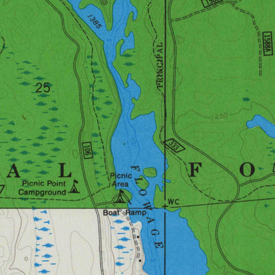 United States Geological Survey Mondeaux Dam, WI (1970, 24000-Scale) digital map