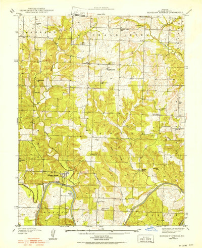 United States Geological Survey Monegaw Springs, MO (1938, 24000-Scale) digital map