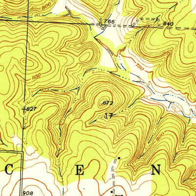 United States Geological Survey Monegaw Springs, MO (1938, 24000-Scale) digital map
