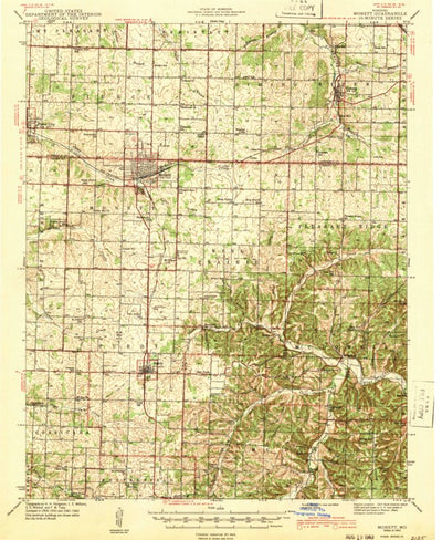 United States Geological Survey Monett, MO (1943, 62500-Scale) digital map