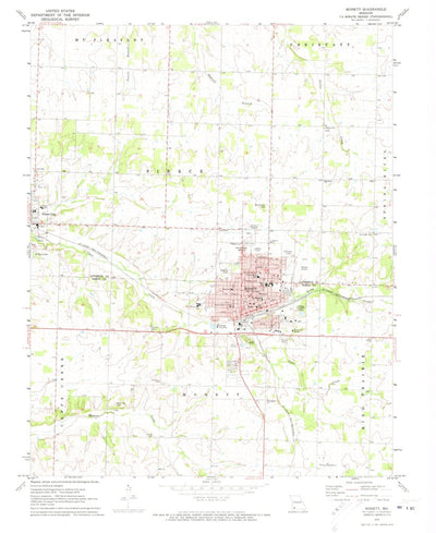 United States Geological Survey Monett, MO (1972, 24000-Scale) digital map