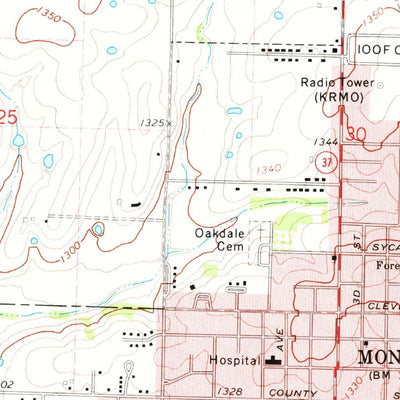 United States Geological Survey Monett, MO (1972, 24000-Scale) digital map