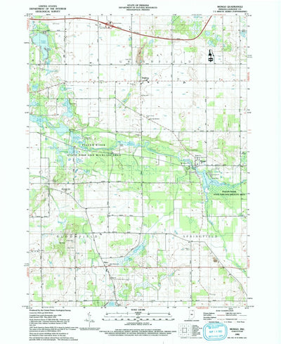 United States Geological Survey Mongo, IN (1992, 24000-Scale) digital map
