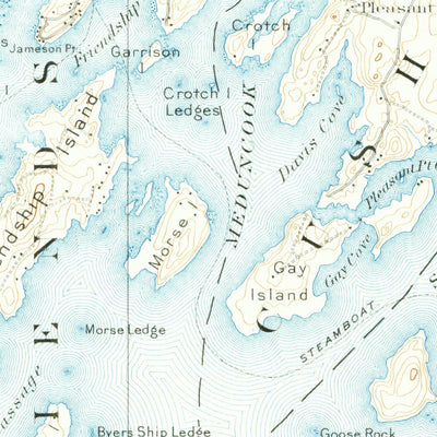 United States Geological Survey Monhegan, ME (1904, 62500-Scale) digital map