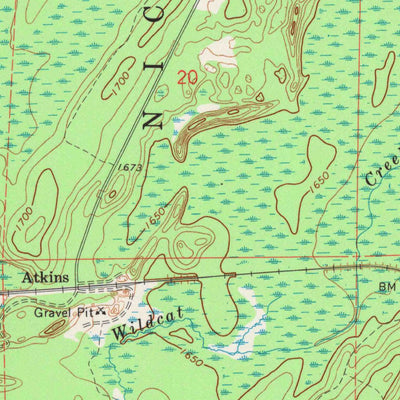 United States Geological Survey Monico NE, WI (1965, 24000-Scale) digital map