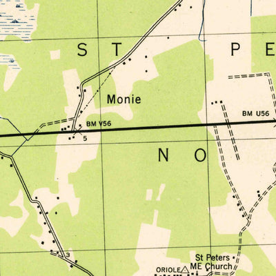 United States Geological Survey Monie, MD (1943, 31680-Scale) digital map