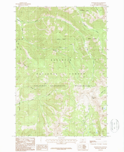 United States Geological Survey Monitor Peak, MT (1987, 24000-Scale) digital map
