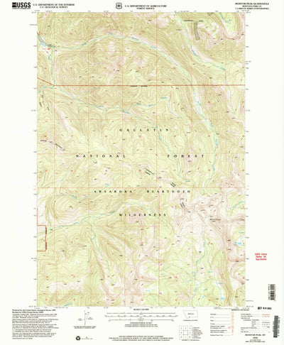 United States Geological Survey Monitor Peak, MT (2000, 24000-Scale) digital map