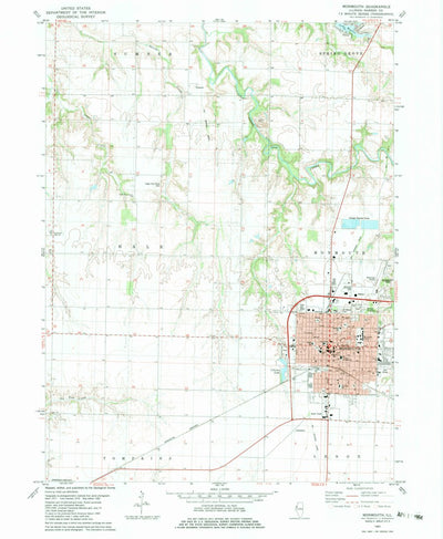 United States Geological Survey Monmouth, IL (1982, 24000-Scale) digital map