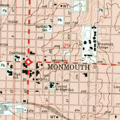 United States Geological Survey Monmouth, IL (1982, 24000-Scale) digital map