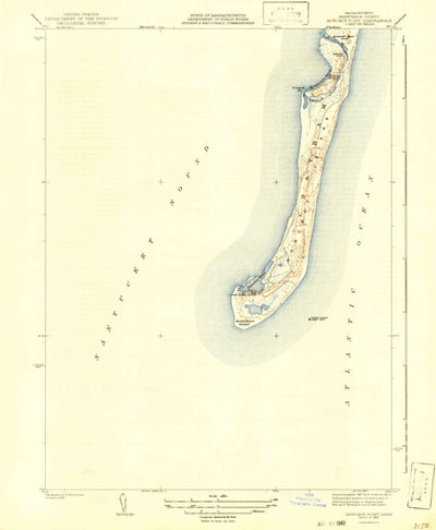 United States Geological Survey Monomoy Point, MA (1942, 31680-Scale) digital map