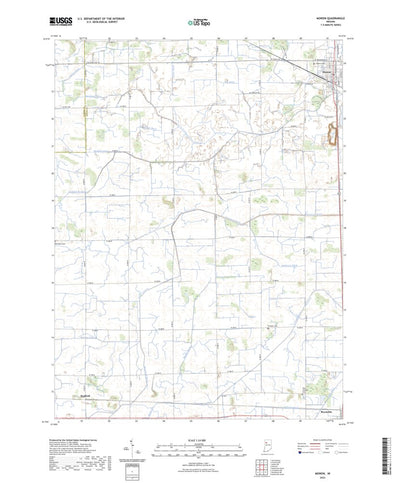 United States Geological Survey Monon, IN (2022, 24000-Scale) digital map