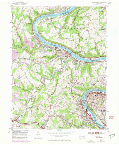 United States Geological Survey Monongahela, PA (1954, 24000-Scale) digital map