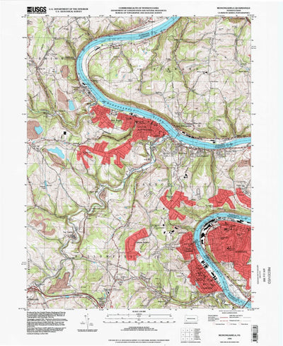 United States Geological Survey Monongahela, PA (1993, 24000-Scale) digital map