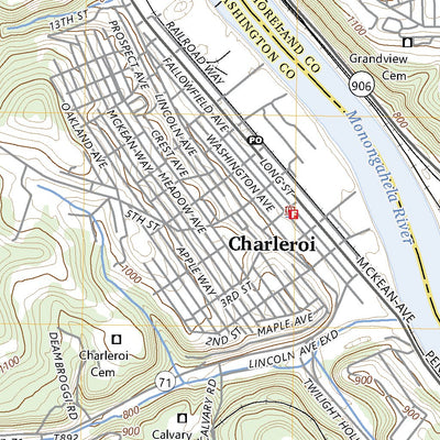 United States Geological Survey Monongahela, PA (2023, 24000-Scale) digital map