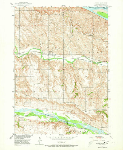 United States Geological Survey Monowi, NE-SD (1950, 24000-Scale) digital map